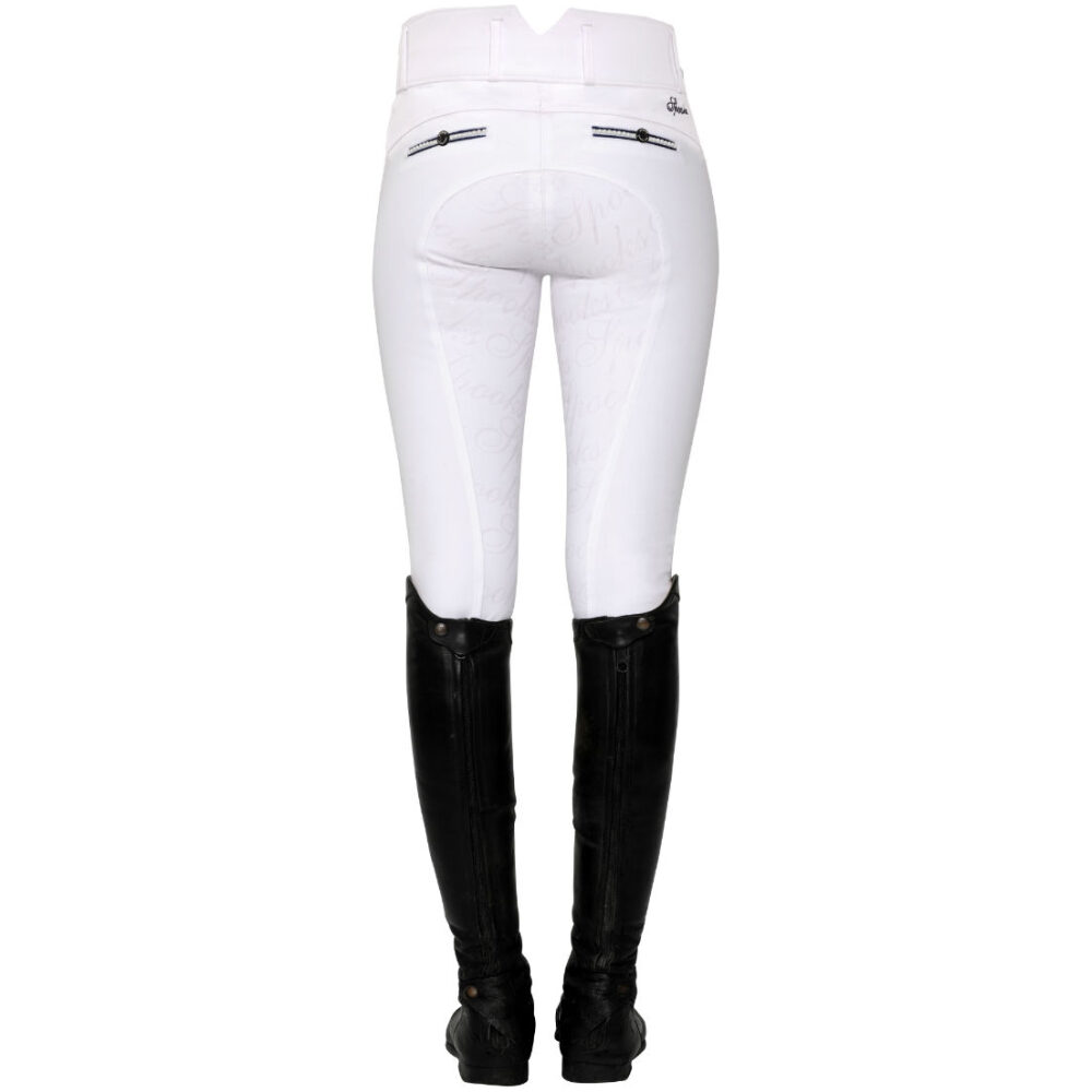 Ricarda Full Grip Pearls High Waist Breeches - White - Spooks 